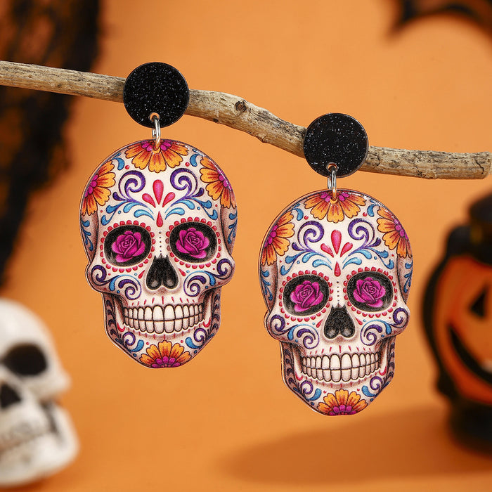 Wholesale Halloween Cartoon Stud Earrings Set - Spooky Pumpkin, Ghost & Bat Alloy Earring Multipack for Women