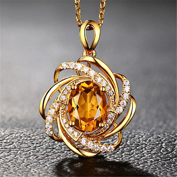 Bohemian Vintage Floral Hollow Pendant Necklace