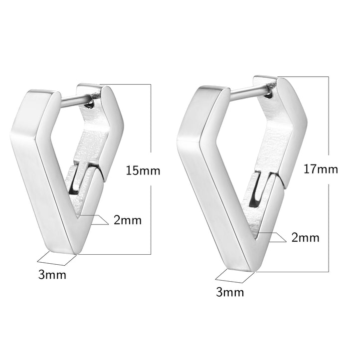 Titanium steel special-shaped diamond earrings 304 stainless steel ear buckles trendy earrings