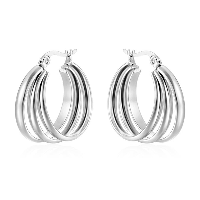 French retro titanium steel earrings 18K non-fading earrings