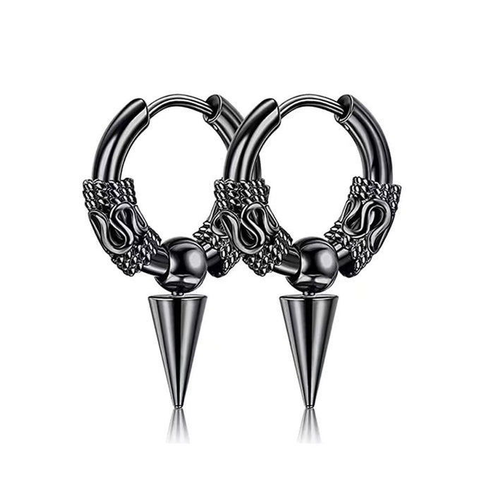 Dragon Earrings Punk Style Stainless Steel Earrings