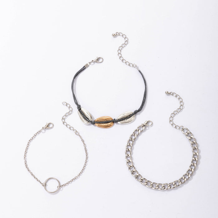 Cold Wind Beach Metal Shell Bracelet - Ins Style Bracelet Three-Piece Set