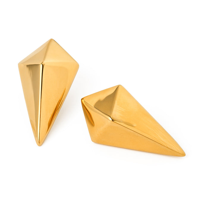 Trending 18K Gold Stainless Steel Long Rhombus Stud Earrings - Cross-Border Jewelry for Wholesale