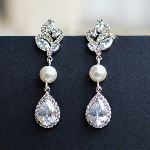 Imitation pearl earrings for women palace style water drop earrings elegant earrings - wallojewerly 