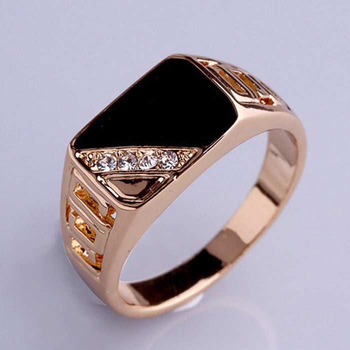 Zircon oil drop zircon personality ring women's fashion niche