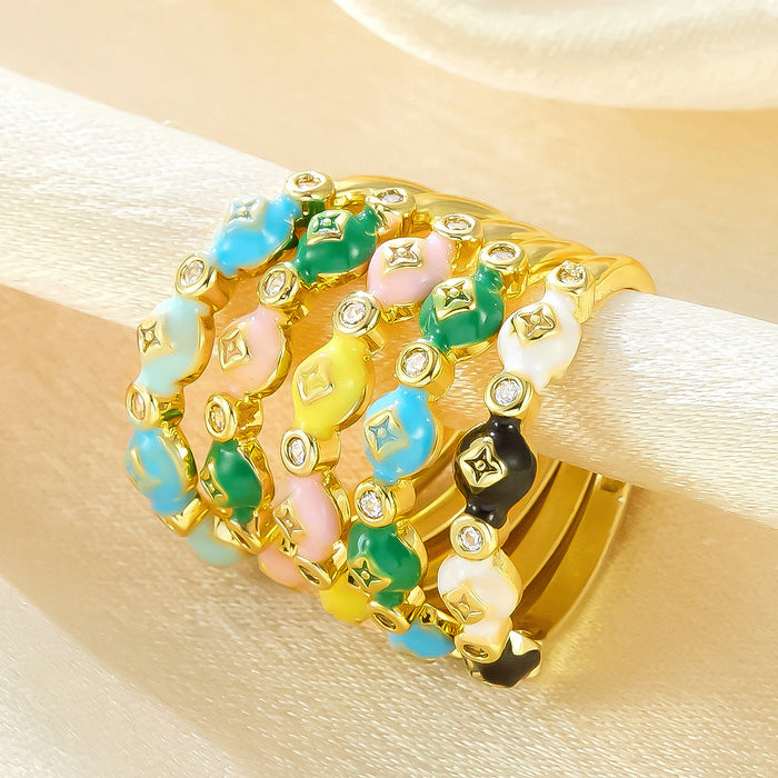 Wholesale copper dripping flower open rings