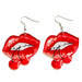 Red Valentine Lips Acrylic Earrings - wallojewerly 