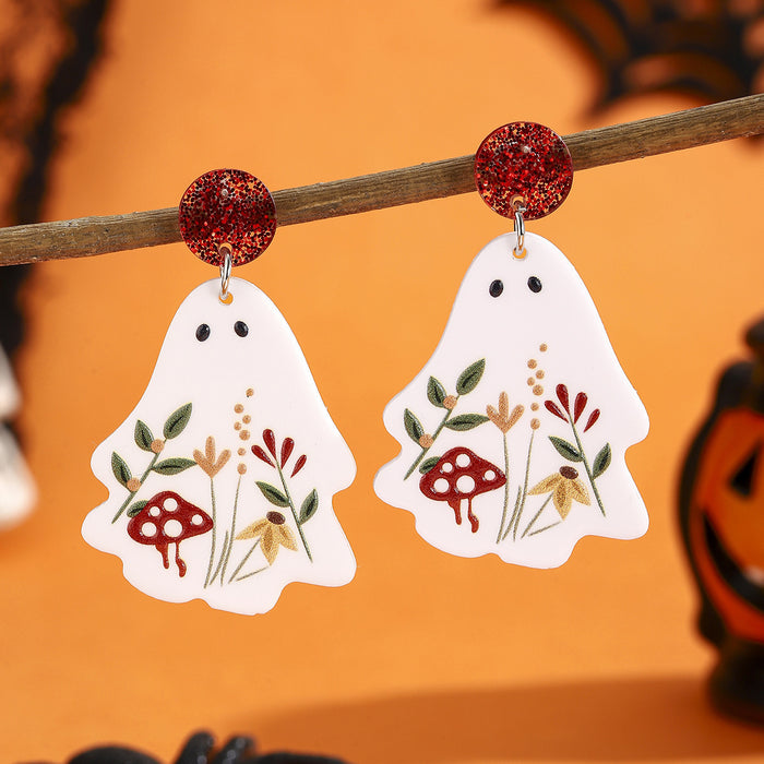 Wholesale Halloween Cartoon Stud Earrings Set - Spooky Pumpkin, Ghost & Bat Alloy Earring Multipack for Women