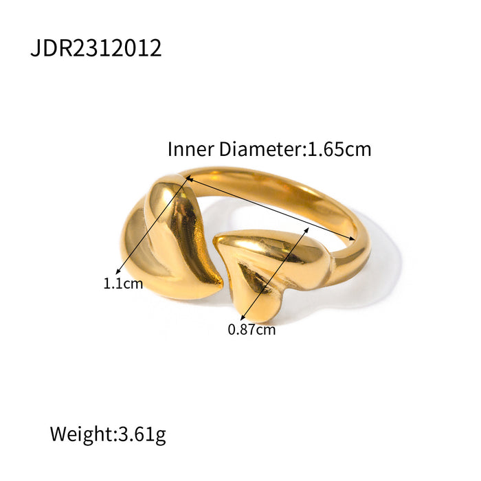 18K Gold Plated Stainless Steel Ring - Exquisite High-End Adjustable Design