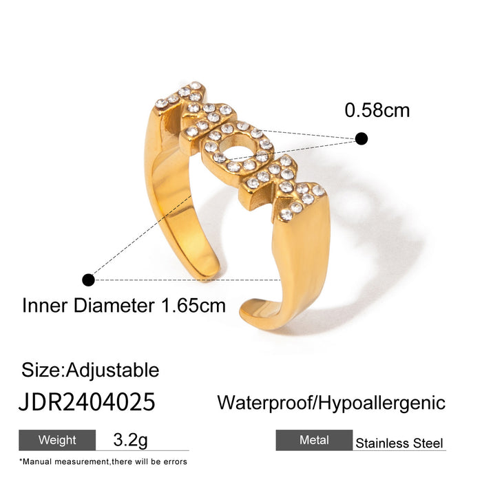 Double Layer 18K Gold Plated Stainless Steel Ring - Unique Style