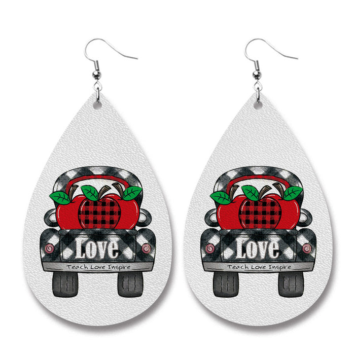 Christmas PU Leather Earrings with Doctor and Nurse Snowman Gifts