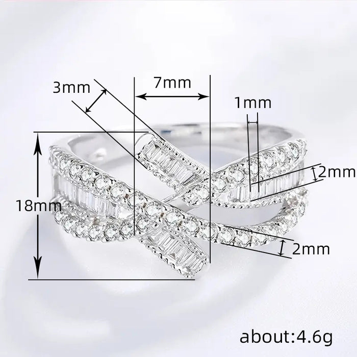 Shining wedding ring swing arm line design bride ceremony ring