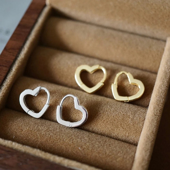 Gold Heart Earrings Valentine's Day Gift