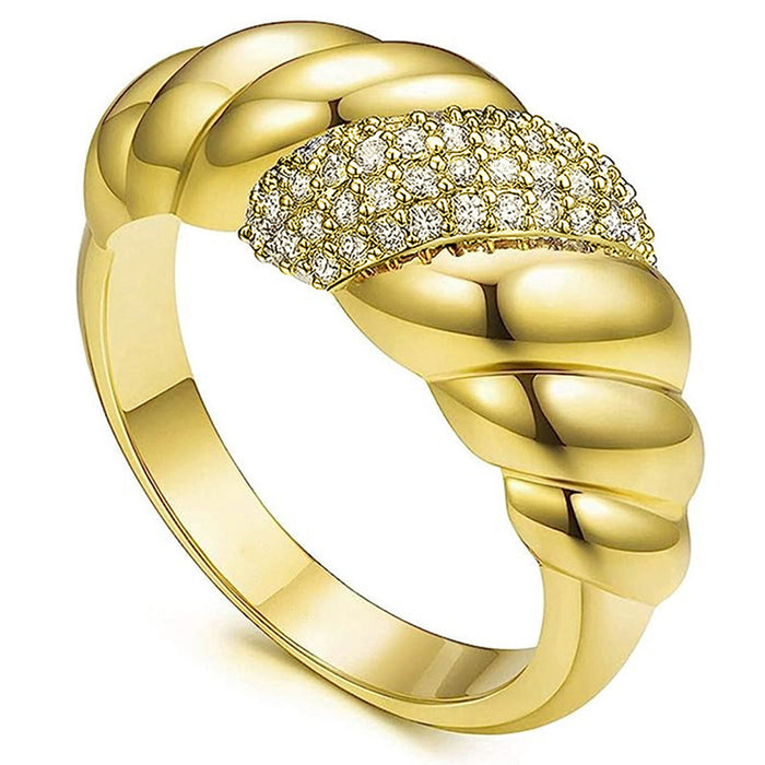 Anillo de luz con diseño de corazón de lujo con flores francesas