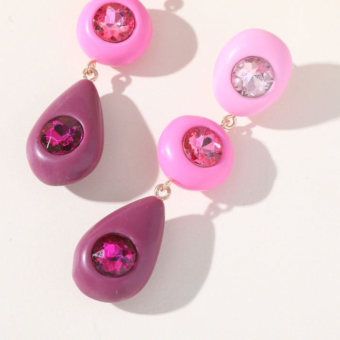 Geometric Resin Acrylic Earrings - Trendy Multi-Layer Dangles for a Vintage Style