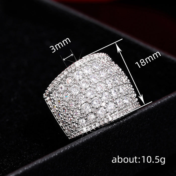 Super flash ladies domineering ring wide surface temperament jewelry