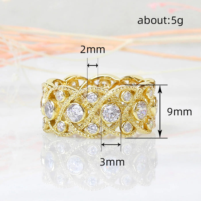 Chinese retro imitation braided ring hollow design Italian ring