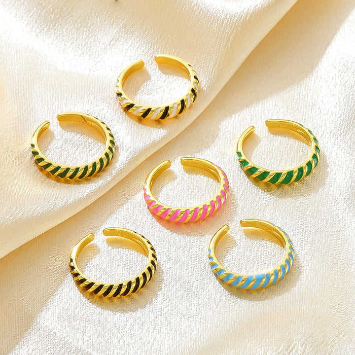 Wholesale drip striped open rings