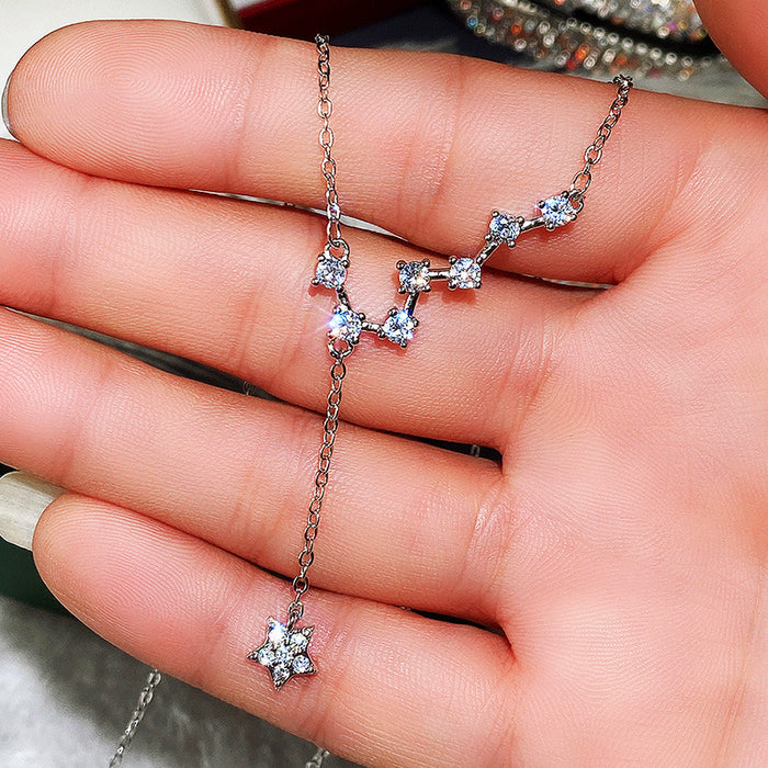 Big Dipper Pendant Tassel Star Clavicle Necklace for Women