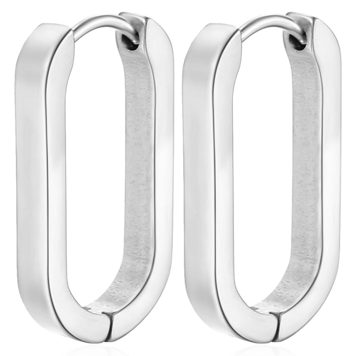 Gold geometric stainless steel earrings for men and women titanium steel hand-polished earrings