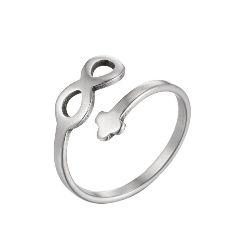 Korean couple cross ring, geometric eight-character open ring wholesale