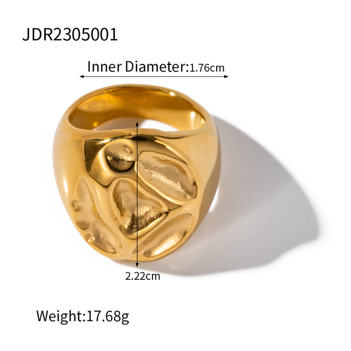 18K Gold Plated Stainless Steel Ring - Exquisite High-End Adjustable Design