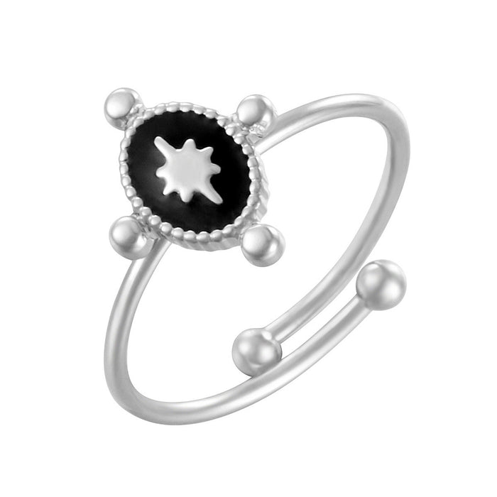 Wholesale 18K gold titanium steel drip star oval open ring