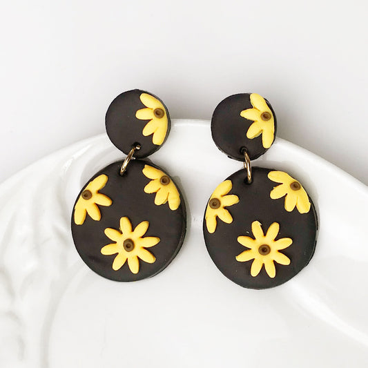 Handmade Clay Sunflower and Daisy Earrings - Simple and Cute Jewelry