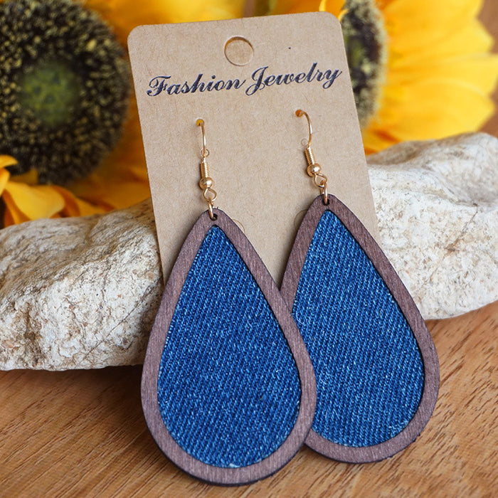 Pendientes con textura de madera