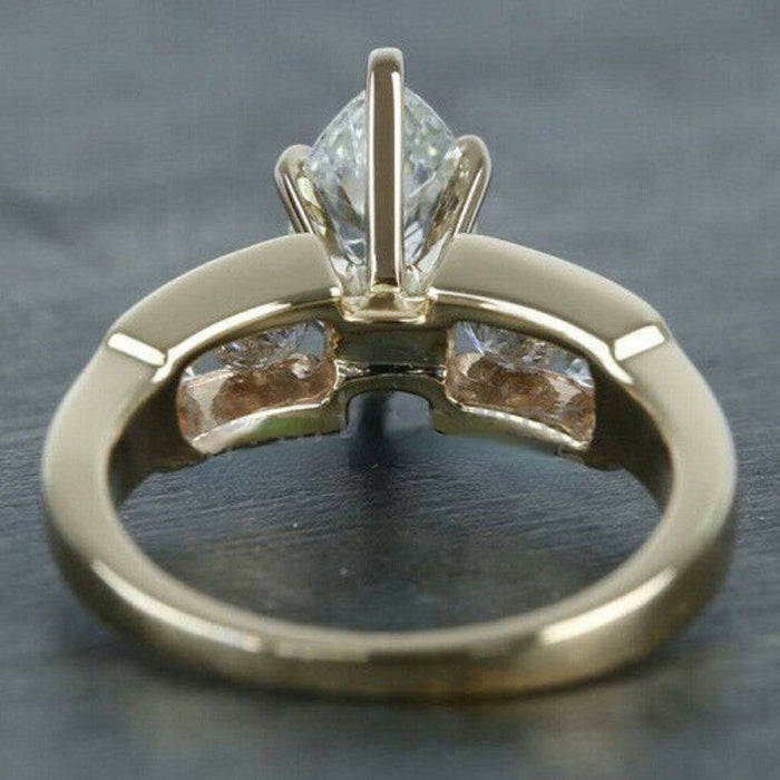 Anillo de circonita en forma de marquesa, diseño exquisito y superventas