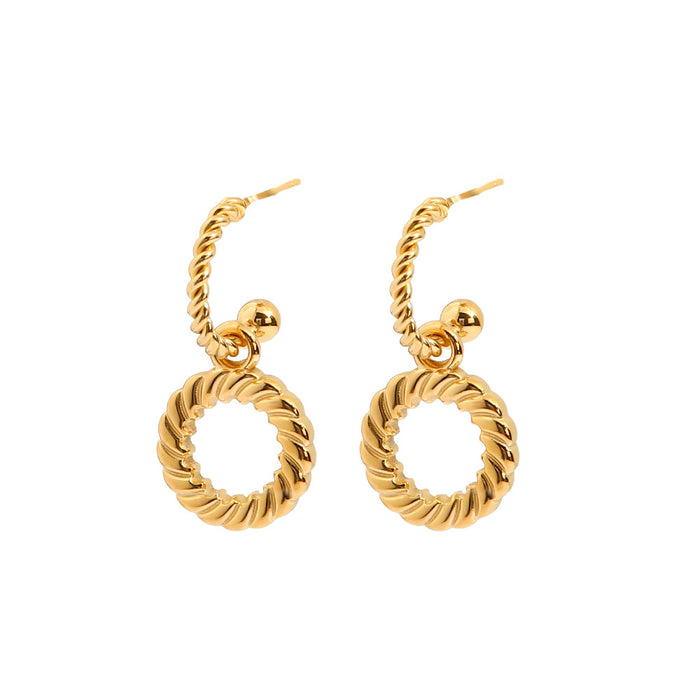 Pendientes de aro trenzados vintage franceses: joyas de diseño de alta gama para otoño/invierno 2024
