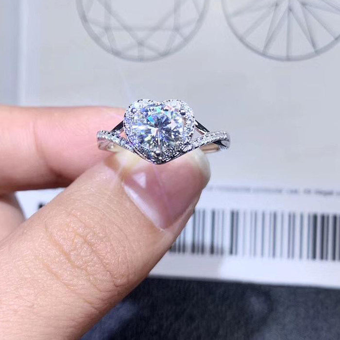 Imitation Tanzanite Women's Ring Horse Eye Hollow Luxury Palace Style Plated Two Color Gemstone Ring