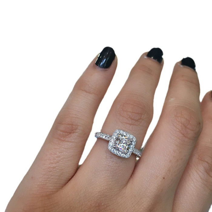 Love heart ring personality couple style - wallojewerly 