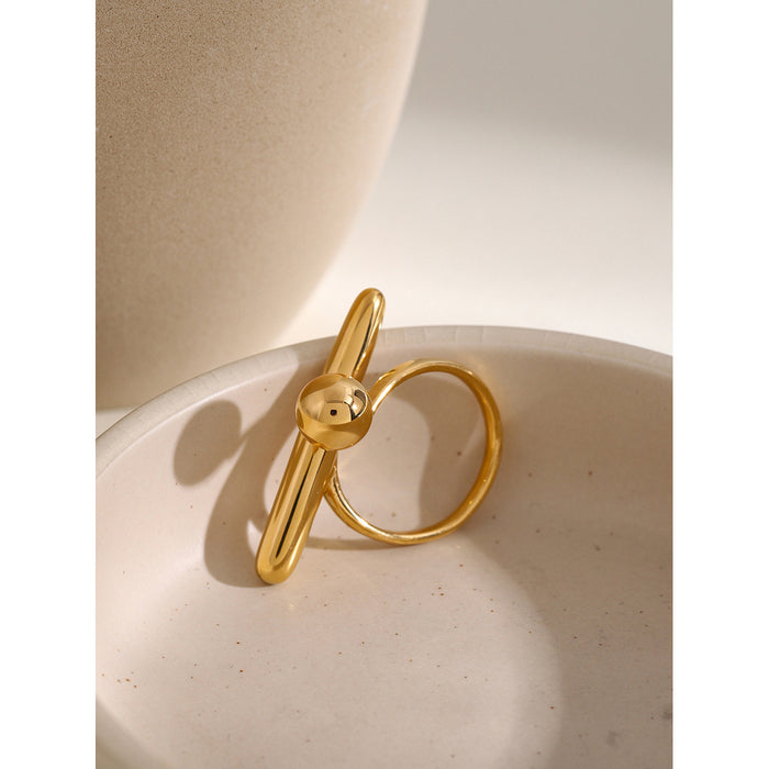 Anillo de acero inoxidable en oro de 18 quilates con forma de serpiente y incrustaciones de circonitas