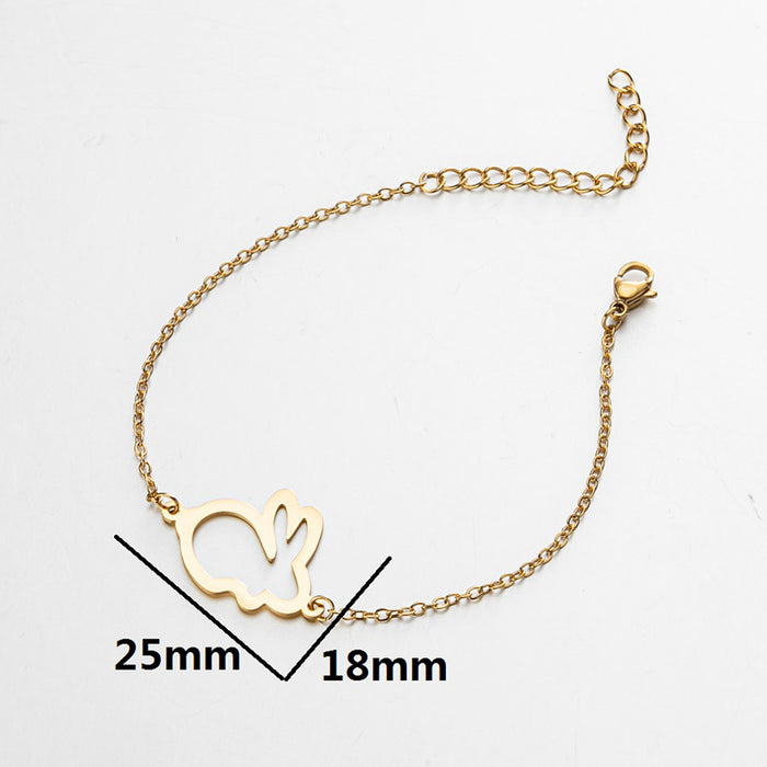 Stainless steel rabbit bracelet, summer new cute jewelry wholesale