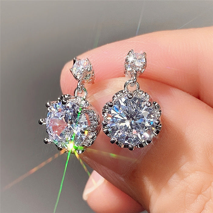 Pendientes de circonitas y diamantes