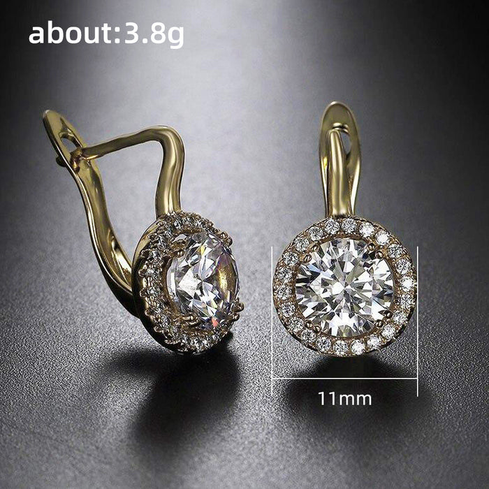 Square diamond earrings fashionable zircon commuter earrings for women