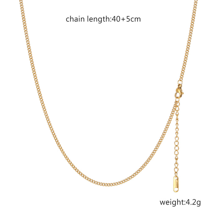 18K plated Figaro necklace, a fashionable and versatile titanium steel chain jewelry