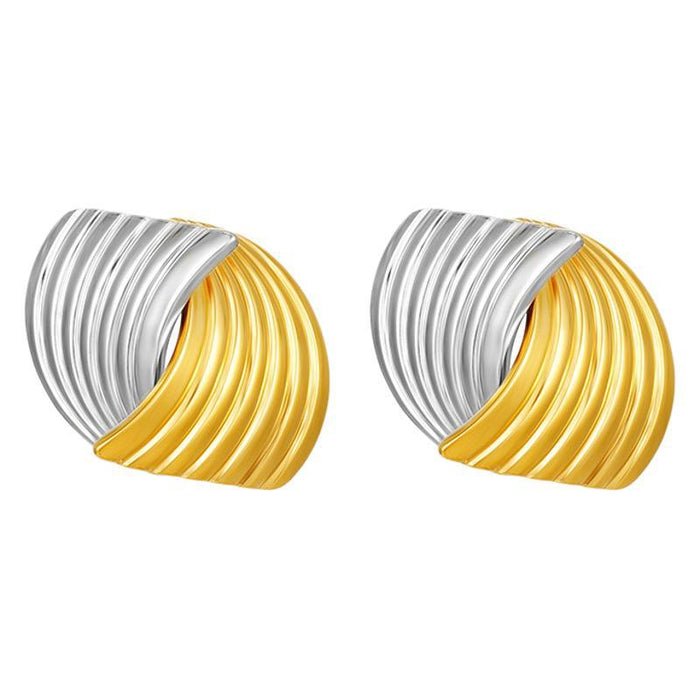 New striped titanium steel striped earrings stainless steel staggered design niche earrings