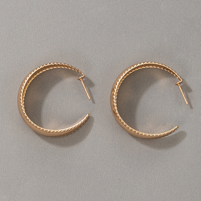 Alloy plain hoop earrings geometric simple pattern earrings