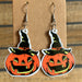 Halloween black cat acrylic earrings - wallojewerly 