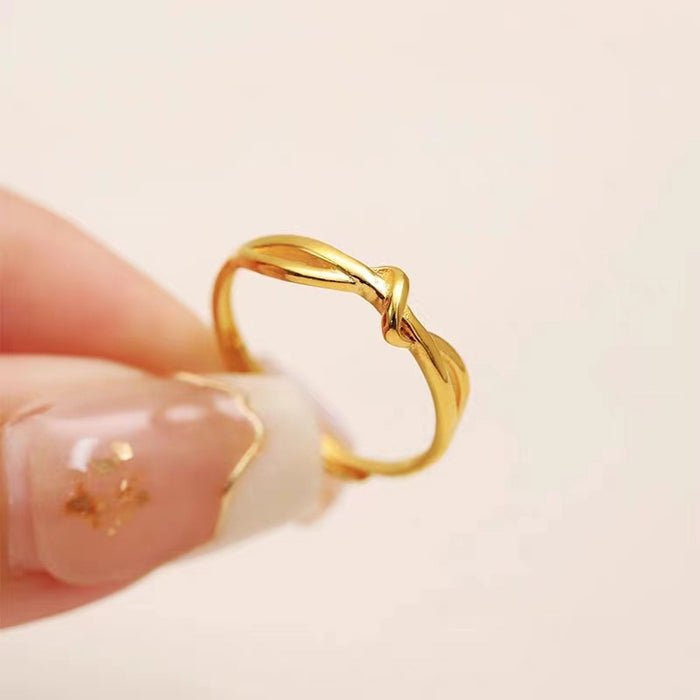 Wholesale stainless steel and titanium steel knotted and twisted ribbon rings