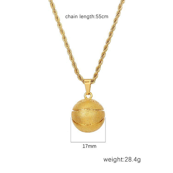 Basketball pendant necklace, trendy sports jewelry for couples