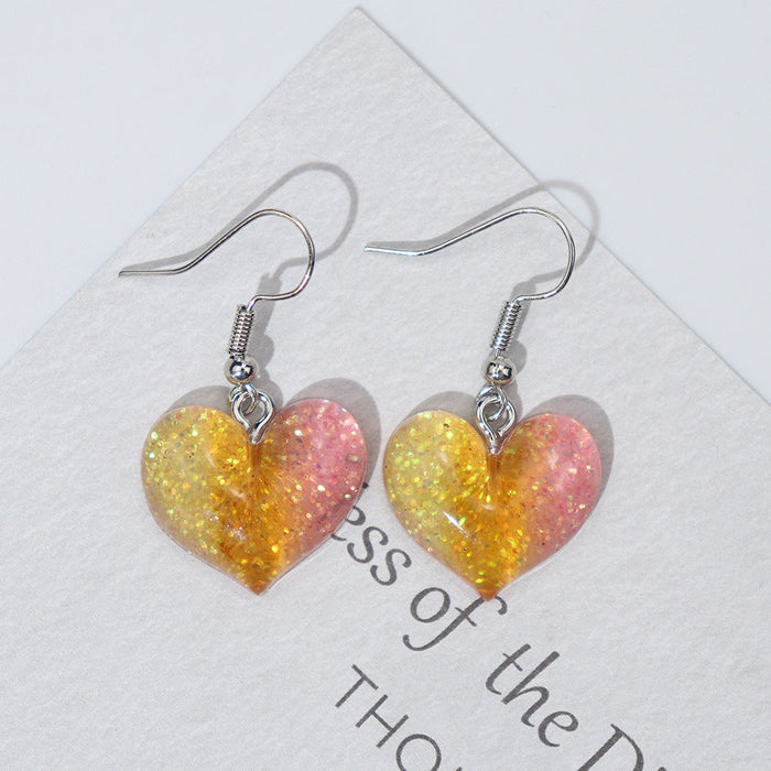 Gradient magic heart earrings - wallojewerly 