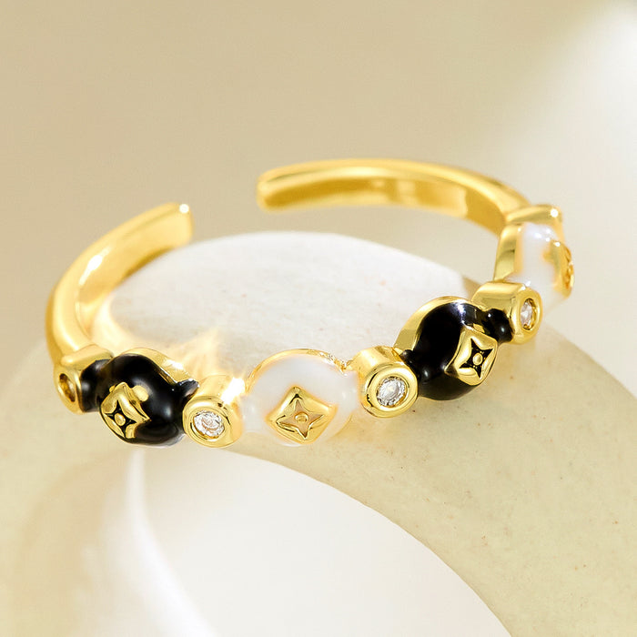 Wholesale copper dripping flower open rings