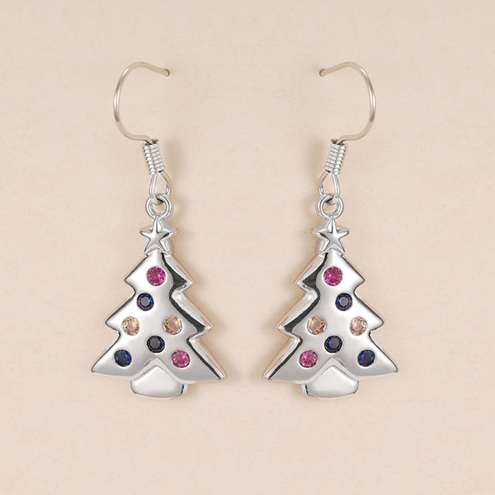 Colorful Christmas tree earrings