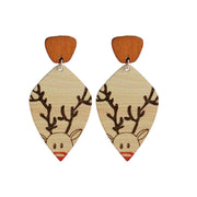 Wooden Christmas earrings - wallojewerly 