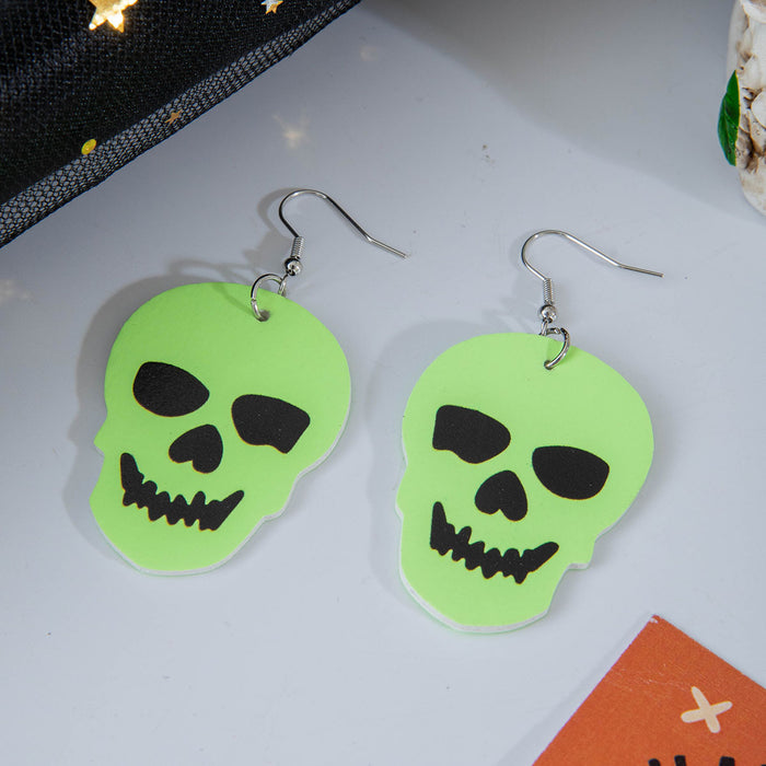 Halloween skull ghost earrings dark creative bat spider earrings