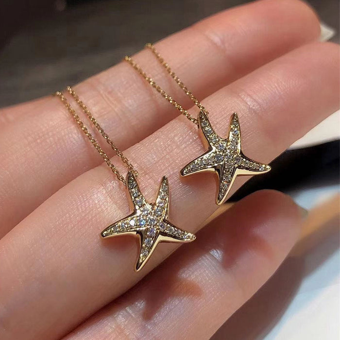 Starfish Pendant Elegant Women's Necklace European and American Style Necklace