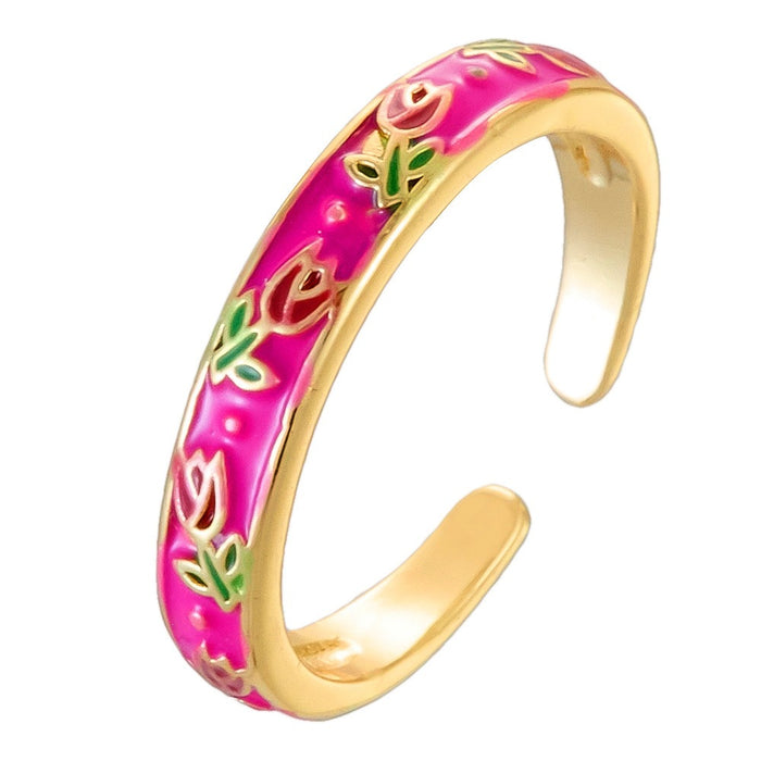 Wholesale dripping flower open rings